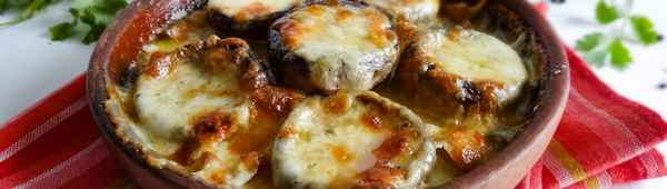 Рецепт вкусных шампиньонов по-грузински с сулугуни в духовке