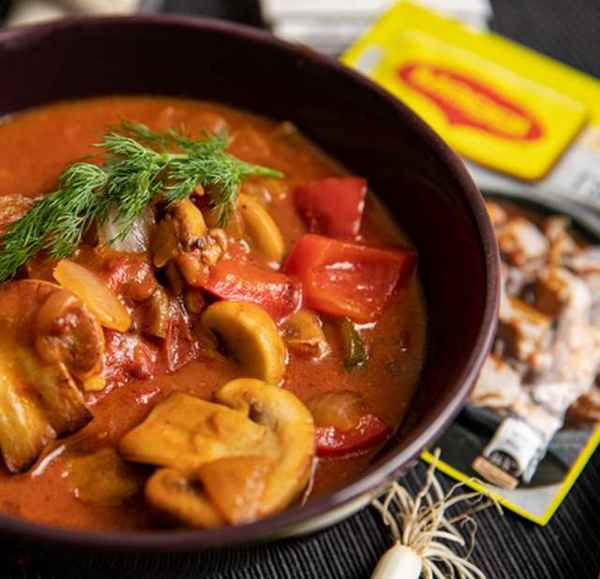 Рецепт вкусного гуляша из шампиньонов