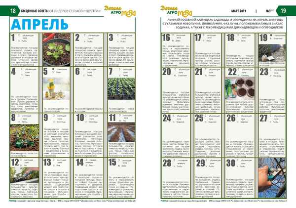 Лунный календарь на апрель 2019 года для садоводов и огородников