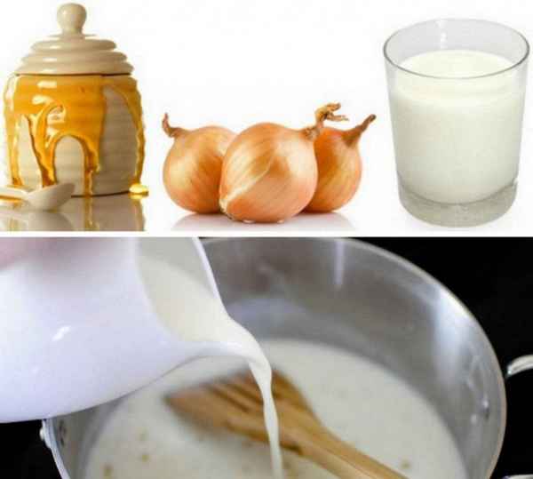 Молоко с луком от кашля