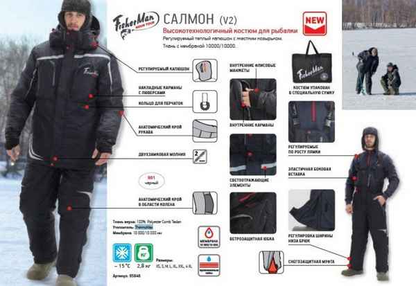 Особенности подбора костюма для зимней рыбалки