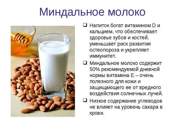 Свойства миндального молока