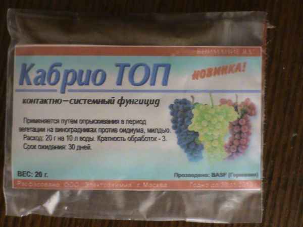 «Кабрио Топ»: как обpaбатывать виноград фунгицидом