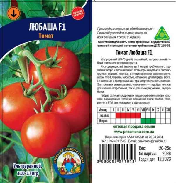 Помидоры  «Любаша»: описание, агротехника выращивания