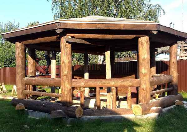 Строительство беседки из бревна своими руками