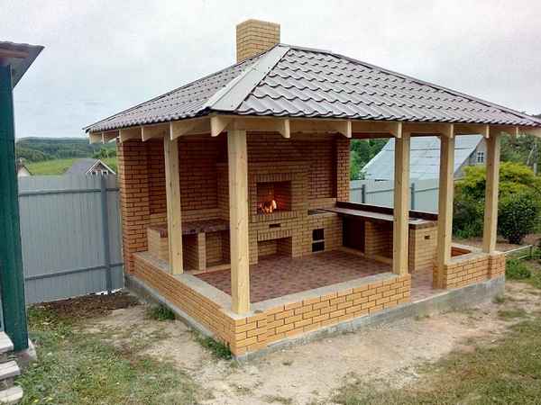Как построить беседку с мангалом своими руками