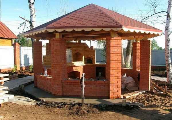 Как построить беседку из кирпича своими руками
