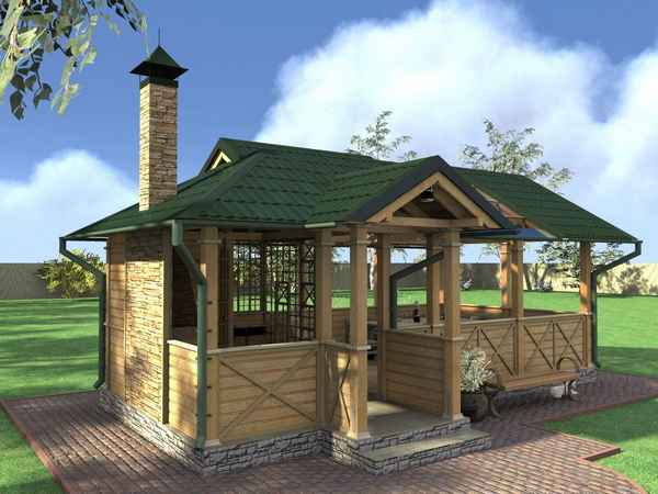 Строительство беседки с летней кухней