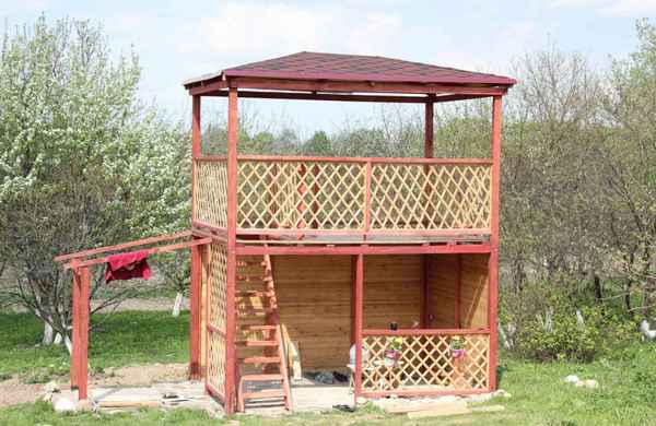 Возведение двухэтажной беседки своими руками