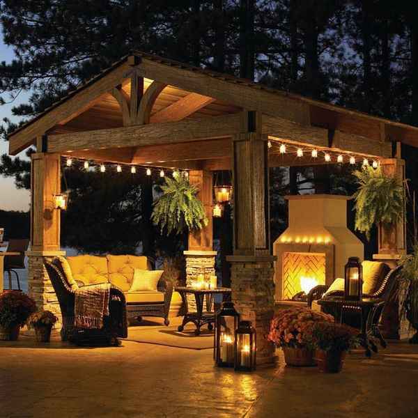 Выбор и правила установки источников освещения в беседке