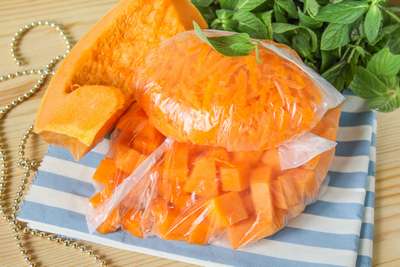 Хранение разрезанной тыквы