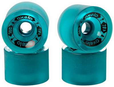 4 колеса для лонгборда или круизера 70 мм 78A, темно-зеленые  OXELO - купить в интернет-магазине