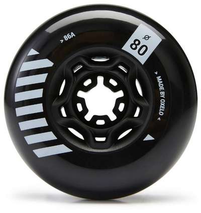 4 колеса для роликов фрирайд 80 мм 86A OXELO - купить в интернет-магазине