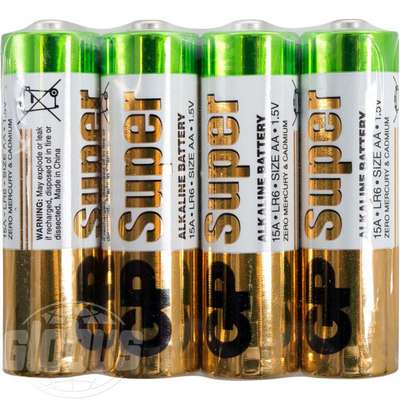 БАТАРЕЙКА GP SUPER ALKALINE АА (LR6) 4 ШТ. (15А-BC4) GP GP - купить в интернет-магазине