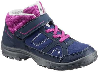 Ботинки для походов детские на липучках размеры 24–34 синие MH100 QUECHUA - купить в интернет-магазине