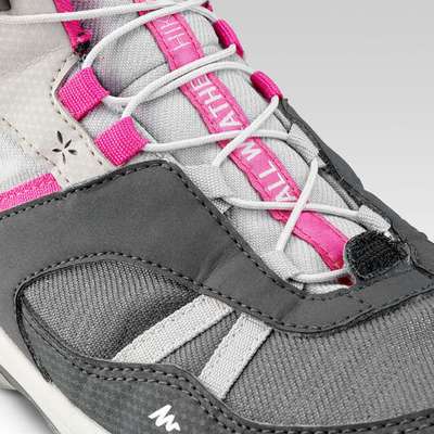 Ботинки водонепр. д/походов детские со шнуровкой разм. 35-38 серые CROSSROCK MID QUECHUA - купить в интернет-магазине