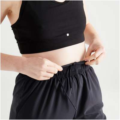 Брюки для джоггинга и фитнеса с покроем каррот черные DOMYOS - купить в интернет-магазине