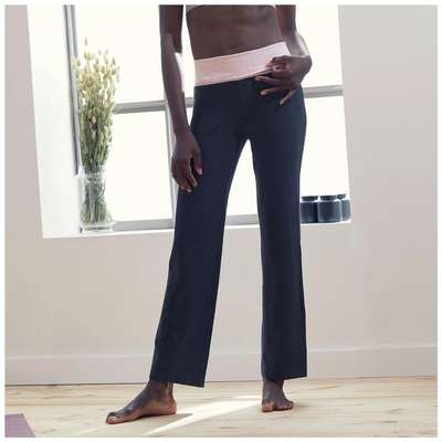 БРЮКИ ДЛЯ МЯГКОЙ ЙОГИ ЖЕНСКИЕ ЭКОЛОГИЧНЫЕ СЕРО-РОЗОВЫЕ KIMJALY - купить в интернет-магазине