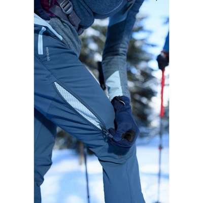 Брюки теплые водоотталкивающие для зимних походов с гетрами мужские SH520 X-WARM QUECHUA - купить в интернет-магазине