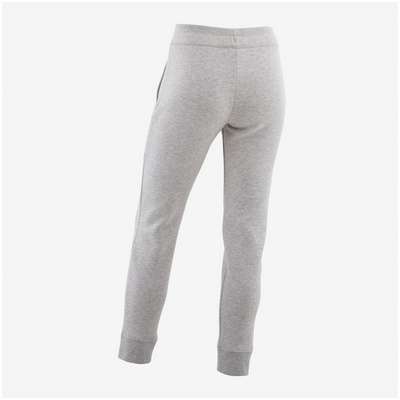 Брюки утепл. заужен. ГИМН. хлоп. дышащие д/девочек серые 500 C Карманы на молнии DOMYOS - купить в интернет-магазине