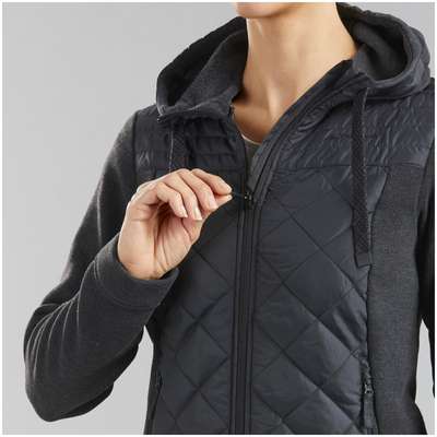 Толстовка для походов женская NH100 Hybride черный QUECHUA - купить в интернет-магазине