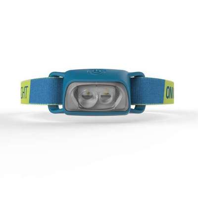 Налобный фонарик для треккинга на батарейках - ONNIGHT 100 - 80 люмен, гoлyбой FORCLAZ - купить в интернет-магазине