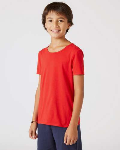 Футболка базовая хлопчатобумажная для детей красная DOMYOS - купить в интернет-магазине