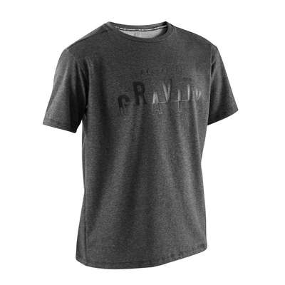 Футболка хлопчатобумажная дышащая для детей темно-серая 500 DOMYOS - купить в интернет-магазине