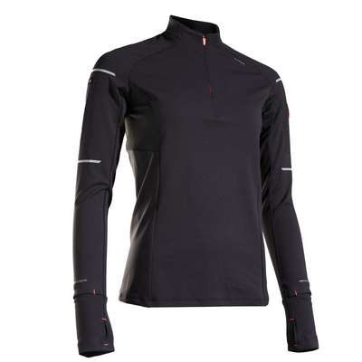 ФУТБОЛКА ДЛЯ БЕГА С ДЛИННЫМИ РУКАВАМИ KIPRUN WARM LIGHT ЖЕНСКАЯ ЧЕРНАЯ KIPRUN - купить в интернет-магазине