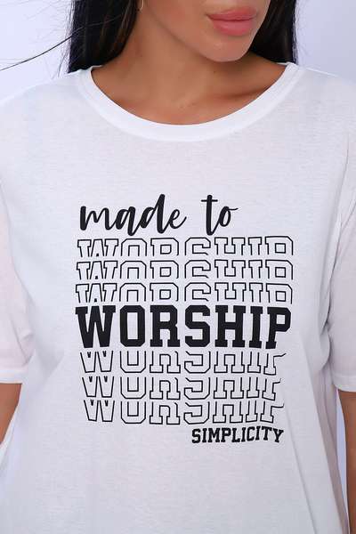 Футболка прямая 515 женская с принтом NYAMBA - купить в интернет-магазине