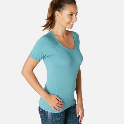 Футболка для фитнеса женская 530 Gym темно-синяя NYAMBA - купить в интернет-магазине