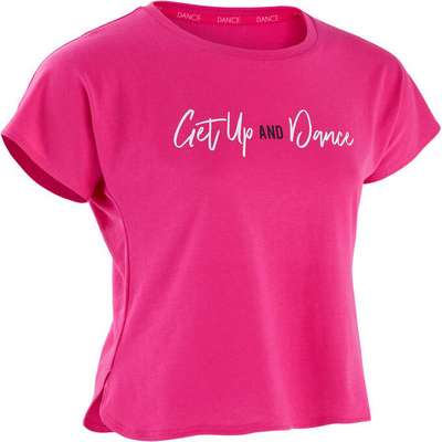 Футболка для современных танцев струящаяся для девочек красная DOMYOS - купить в интернет-магазине