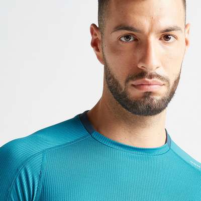 Футболка для фитнеса и кардиотренировок мужская синяя FTS520  DOMYOS - купить в интернет-магазине