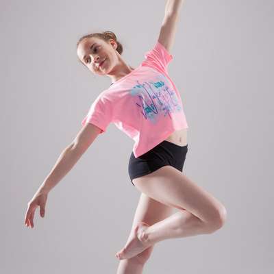 Футболка короткая Жен. DOMYOS - Гимнастика и танцы Одежда - В продаже на