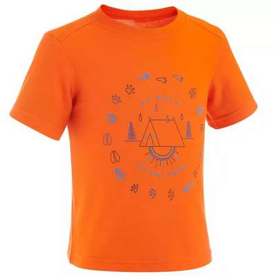 Футболка для походов для детей 2–6 лет оранжевая MH100 QUECHUA - купить в интернет-магазине