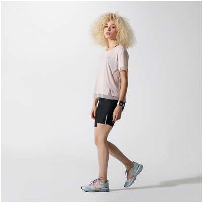 ФУТБОЛКА ДЛЯ БЕГА RUN FEEL ЖЕНСКАЯ СЕРО-РОЗОВАЯ KALENJI - купить в интернет-магазине