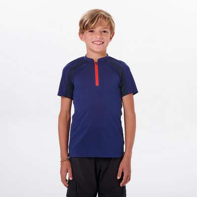 Футболка для походов для детей 7–15 лет синяя MH550 QUECHUA - купить в интернет-магазине