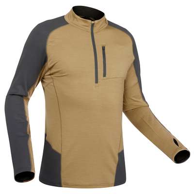 Футболка для треккинга в горах с длин. рук. из шерсти мериноса мужская Trek 500 FORCLAZ - купить в интернет-магазине