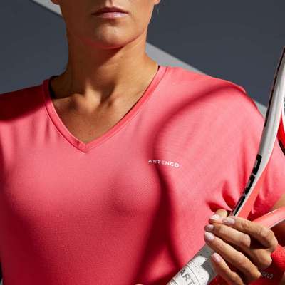 ФУТБОЛКА ДЛЯ ТЕННИСА ЖЕНСКАЯ SOFT 500 РОЗОВАЯ ARTENGO - купить в интернет-магазине