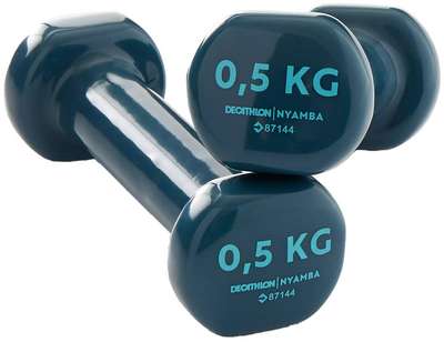 ПАРА ГАНТЕЛЕЙ ДЛЯ ФИТНЕСА 0,5 кг БИРЮЗОВЫЕ NYAMBA - купить в интернет-магазине
