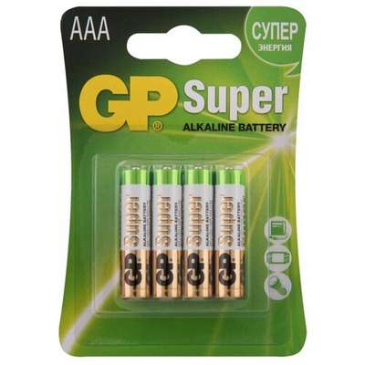 БАТАРЕЙКИ GP SUPER АLKALINE GP 24A-2CR4 ТИПОРАЗМЕР ААА GP GP - купить в интернет-магазине