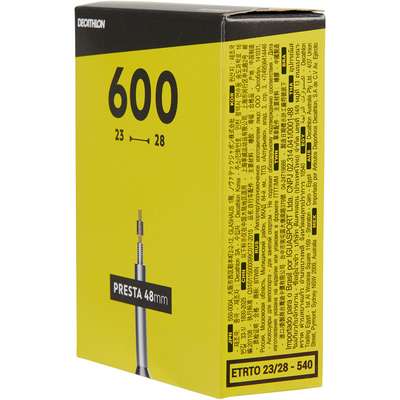 КАМЕРА ДЛЯ ВЕЛОСИПЕДА ДИАМЕТР 600 ШИРИНА 23/28 С КЛАПАНОМ PRESTA 48 ММ DECATHLON - купить в интернет-магазине