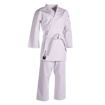 КИМОНО ДЛЯ КАРАТЭ 100 БЕЛОЕ ДЛЯ ВЗРОСЛЫХ OUTSHOCK - купить в интернет-магазине