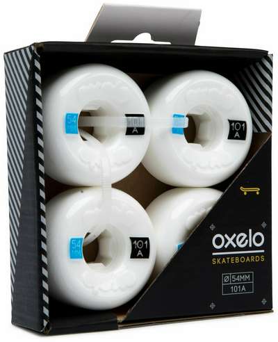 Набор из 4 колес для скейтборда 54 мм твердостью 101A OXELO - купить в интернет-магазине