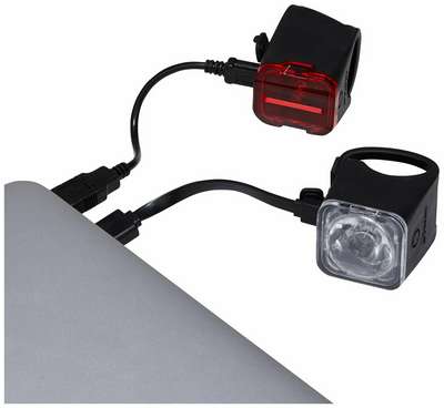 КОМПЛЕКТ ФОНАРЕЙ (ПЕРЕДНИЙ/ЗАДНИЙ) С USB-РАЗЪЕМОМ ДЛЯ ВЕЛОСИПЕДА ST 540 ELOPS - купить в интернет-магазине