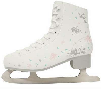 Коньки ледовые взрослые женские / детские для девочек 120 WARM с желтым рисунком OXELO - купить в интернет-магазине