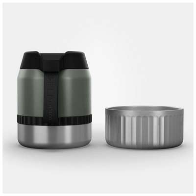 Контейнер пищевой изотермич. д/походов из нерж. стали 0,8 л хаки с миской MH500 QUECHUA - купить в интернет-магазине