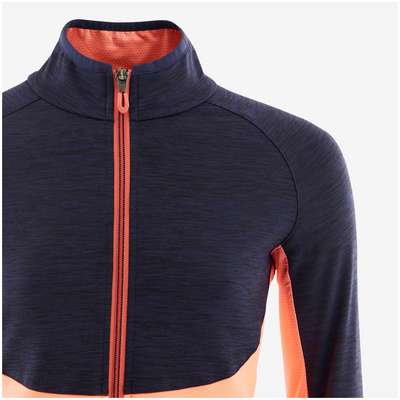 Костюм тренир. д/ГИМНАСТИКИ утепл. синт. дышащий д/дев. тем.-син./корал. S500 DOMYOS - купить в интернет-магазине