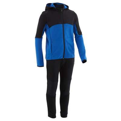 Костюм тренир. теплый синтет. «дышащий» д/ГИМНАСТИКИ д/мальчиков чер./син. S500 DOMYOS - купить в интернет-магазине