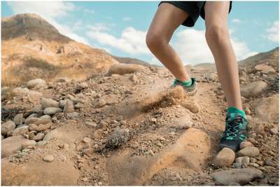 Кроссовки для походов в горах низкие на шнуровке для девочек CROSSROCK QUECHUA - купить в интернет-магазине